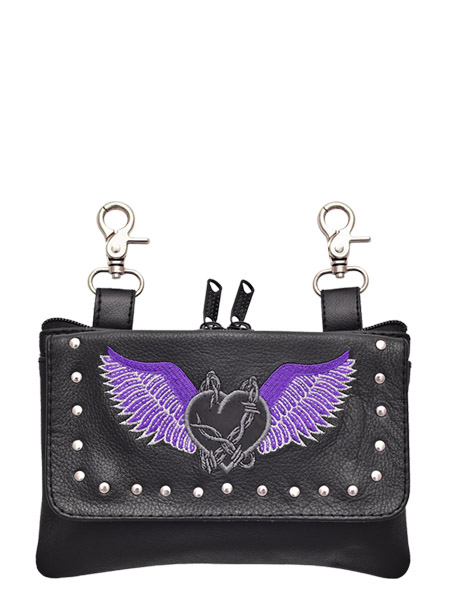 2278 - Purple Wings Heart Belt Bag