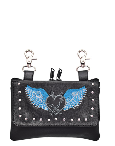 2278 - Turquoise Wings Heart Belt Bag