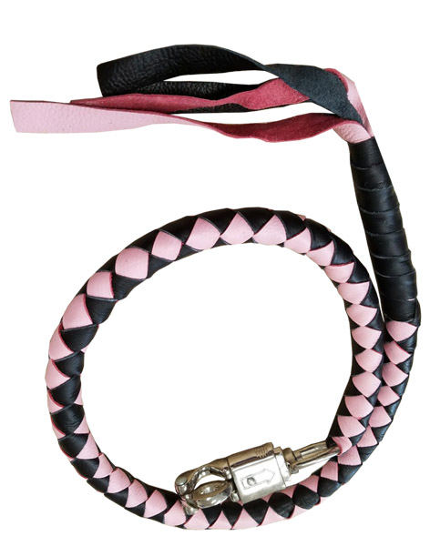 2300BPINK - Black Pink Biker Leather Get Back Whip