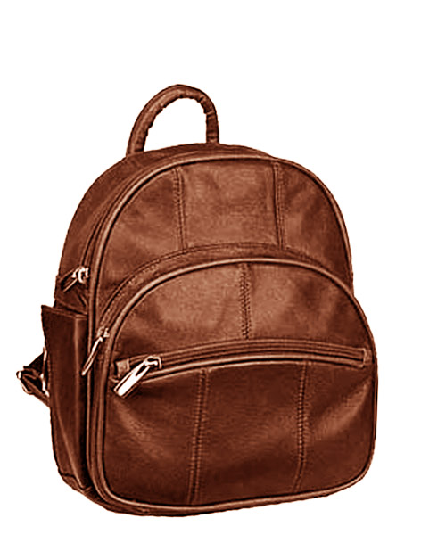 TN3303brwn - Soft Brown Leather Mini Back Pack
