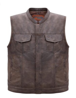 TN1069 - Men's Distress Brown Club Style Vest