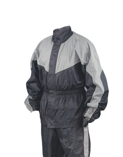 TN1004 - Tennessee Leathers Black Grey Rain Suit