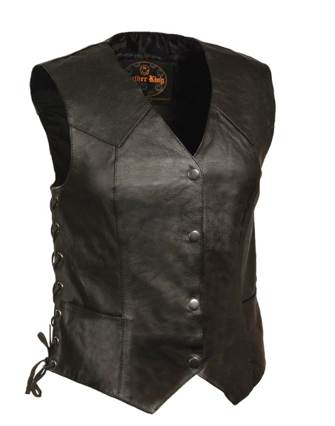 TN1186 - WOMENS CLASSIC SIDE LACE FOUR SNAP VEST WITH GUN POCKET