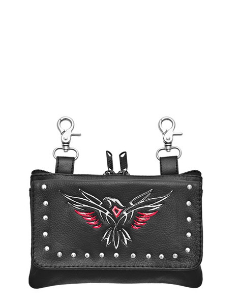 2273RED - Clip Bag with Eagle Embroidery