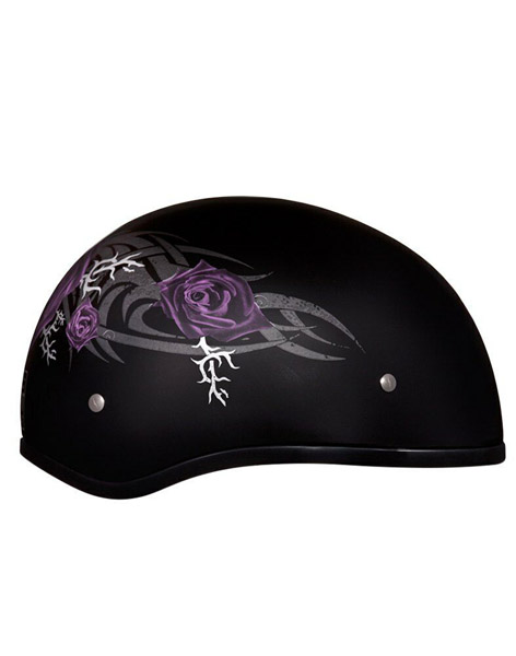 Daytona Skull Cap Helmet Purple Rose