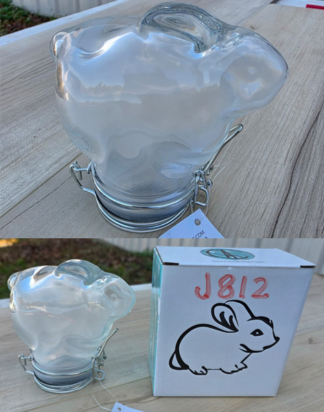 J812 - Bunny Glass Jar Air Tight Container White