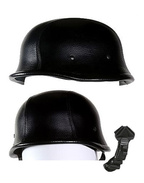 TN2072 - German Novelty Leather Cover Black Helmet
