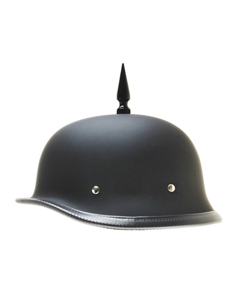 German Spike Novelty Helmet Flat Black SPIKE Half Helmet